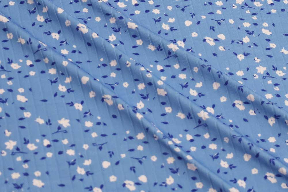Blue Delicate Floral Yummy Wide Rib (8x2)