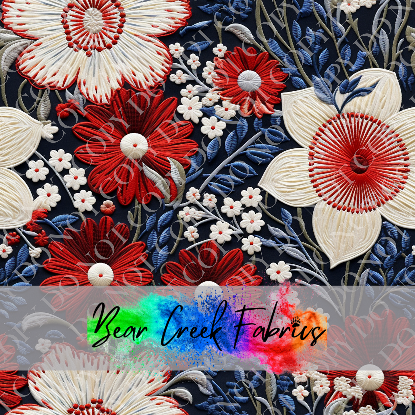 RWB Floral Embroidery