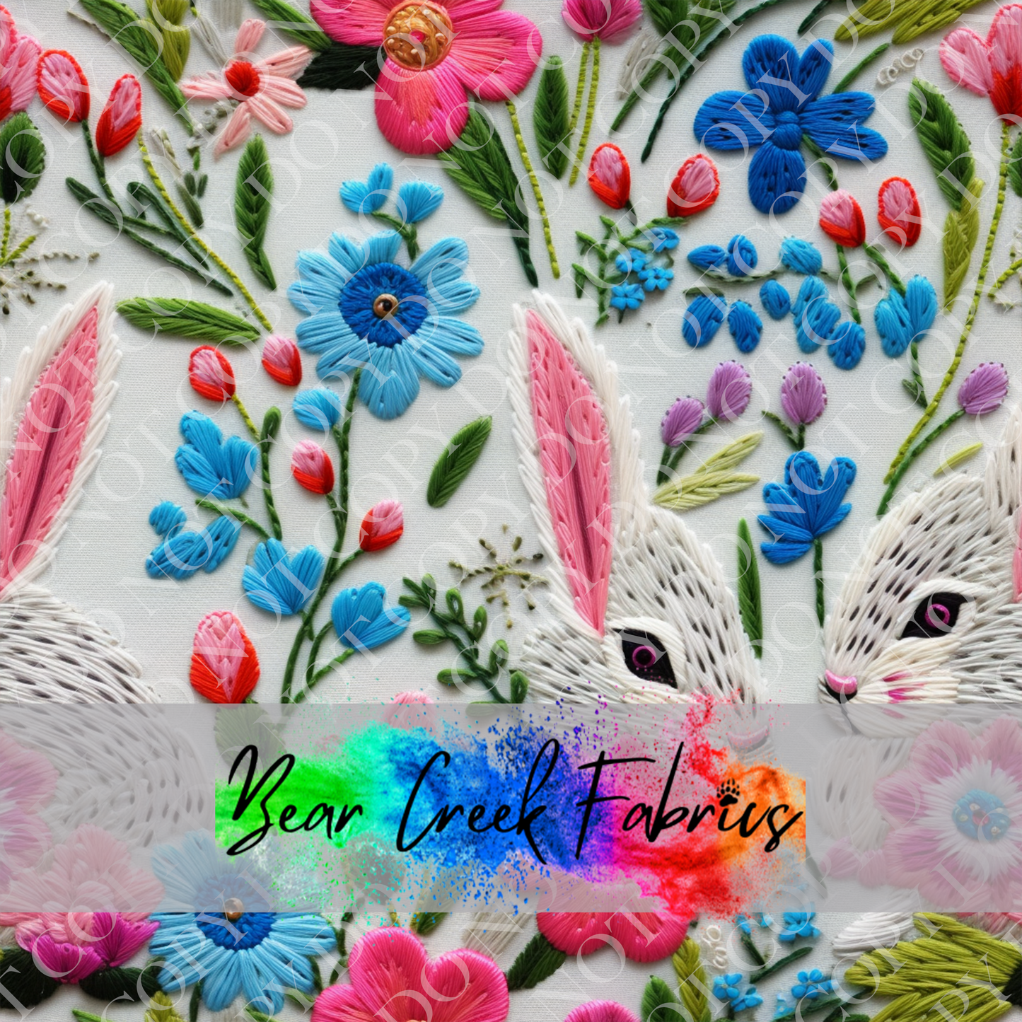 Spring Bunny Faces Embroidery