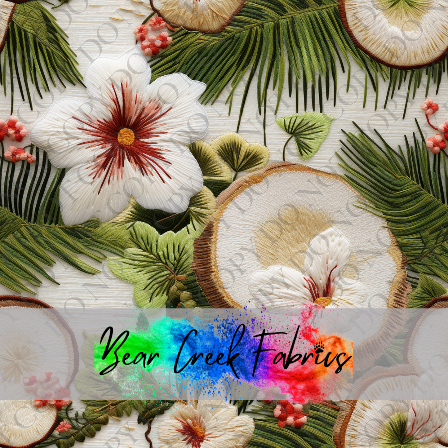 Coconut Floral Embroidery 2