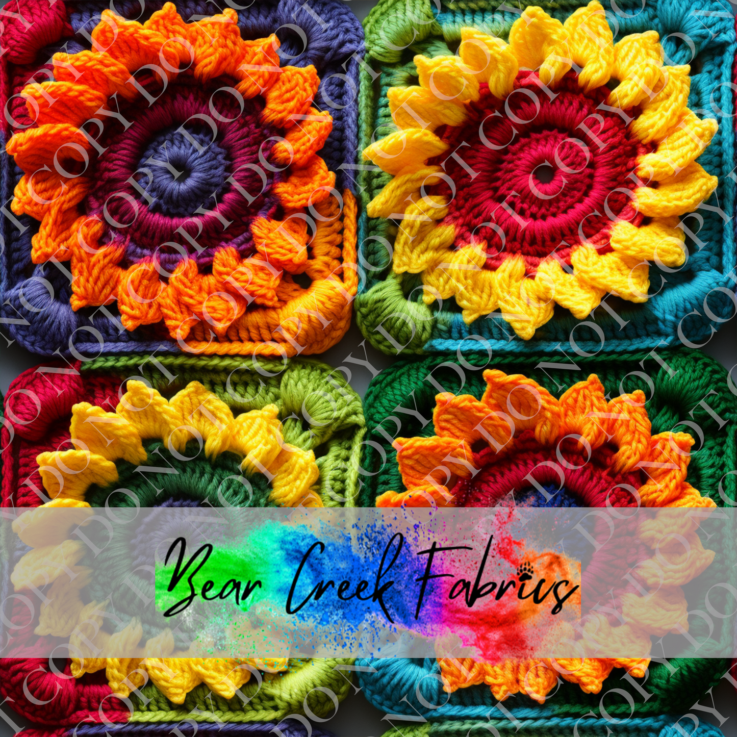 Crocheted Floral Squares 76