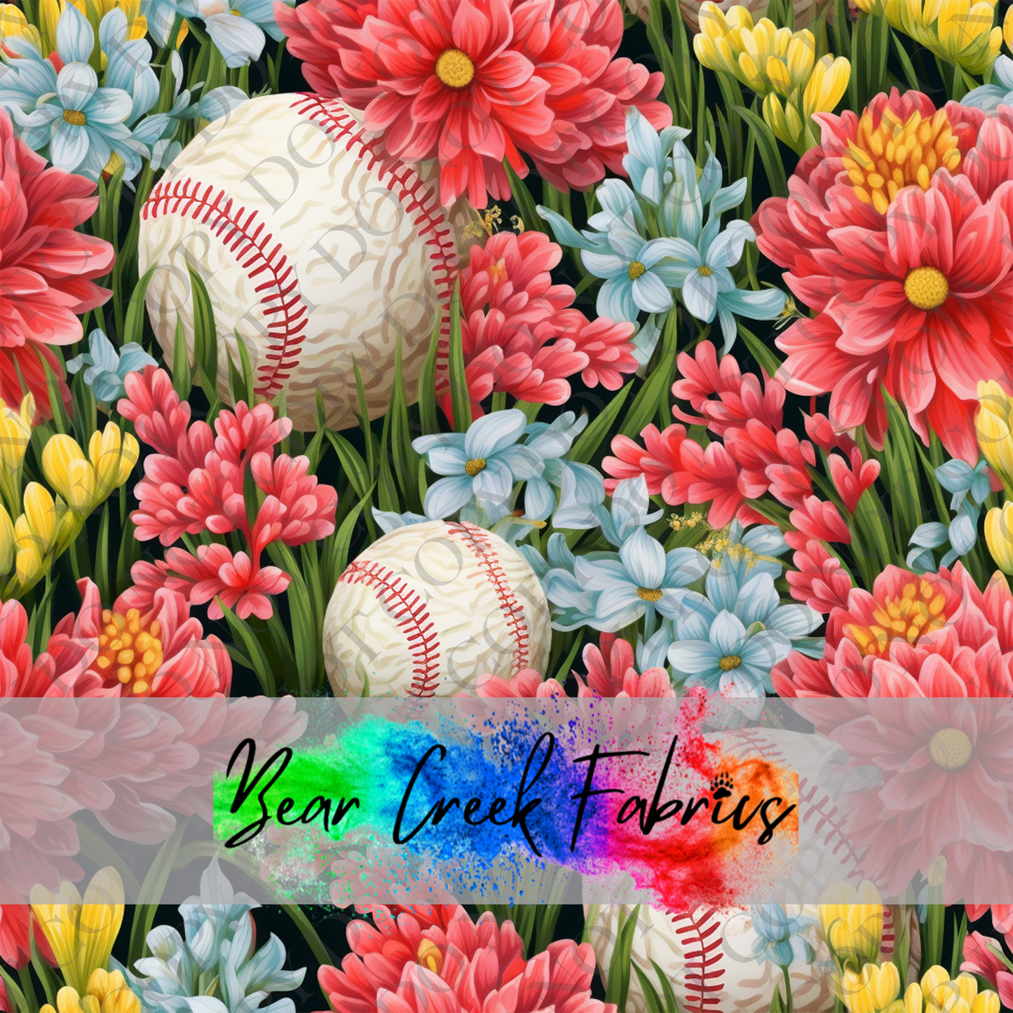 Floral Baseballs