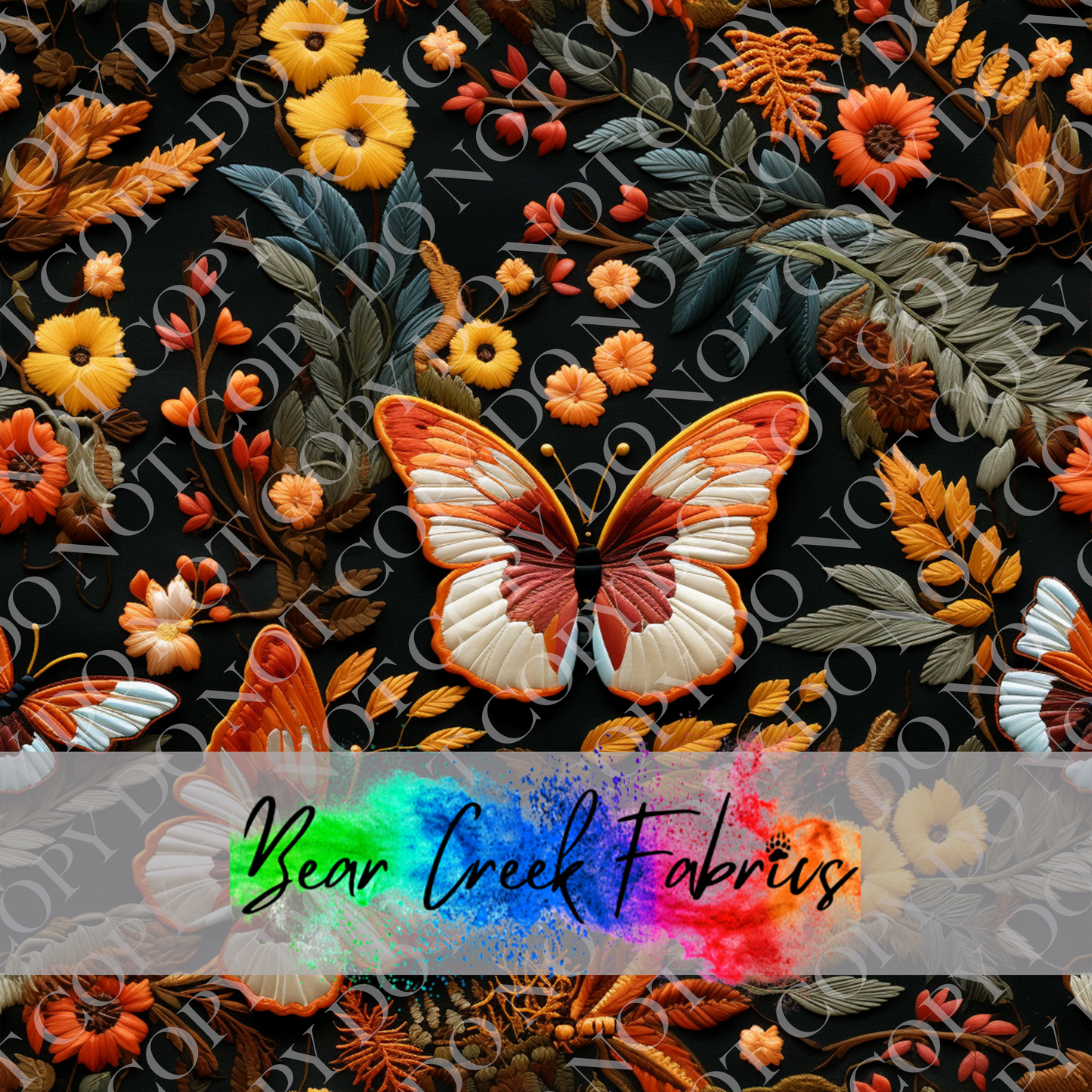 Fall Butterflies Embroidery 2