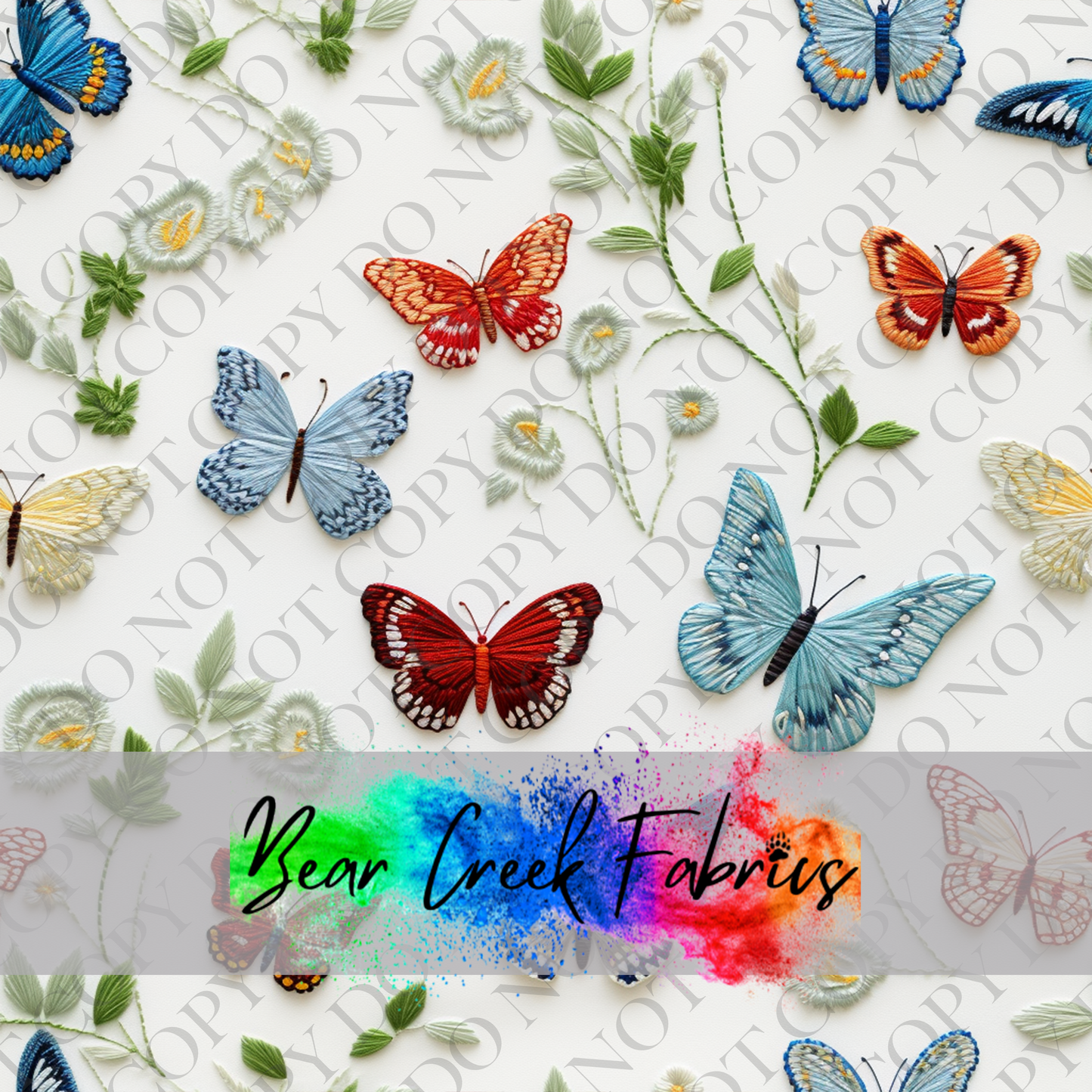 Butterfly Floral Threads Embroidery