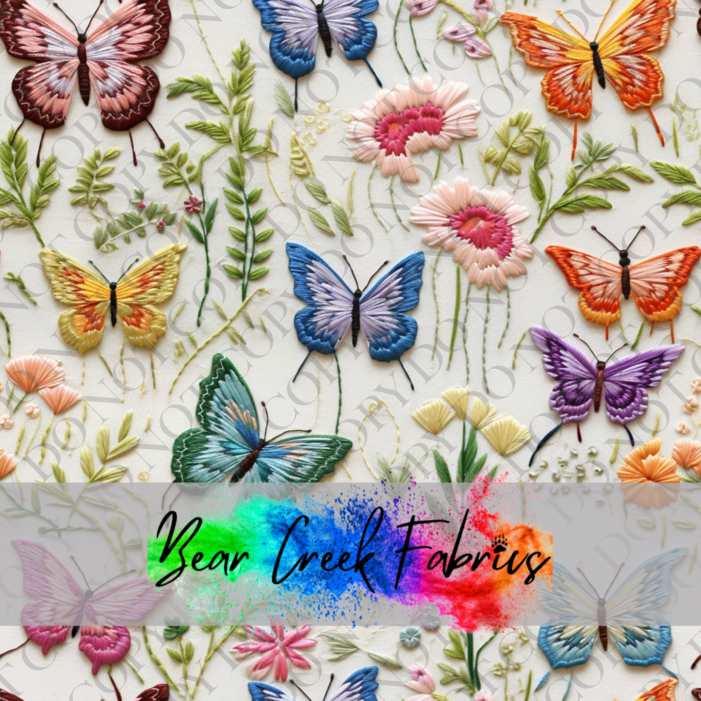 Butterfly Floral Threads Embroidery 2