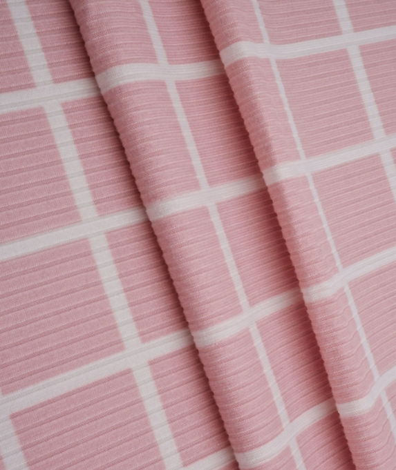 Pink Windowpane Yummy Wide Rib (8x2)