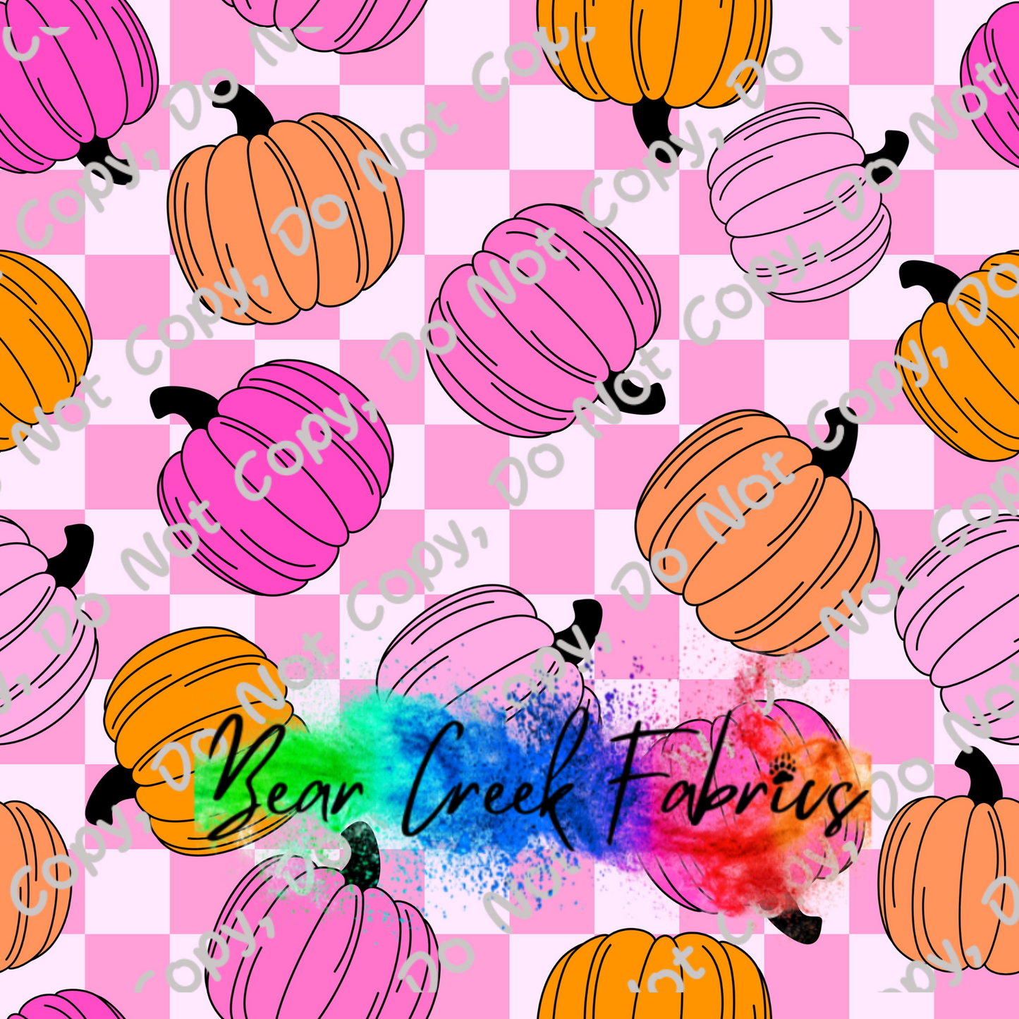 Pumpkin Pink Checkered