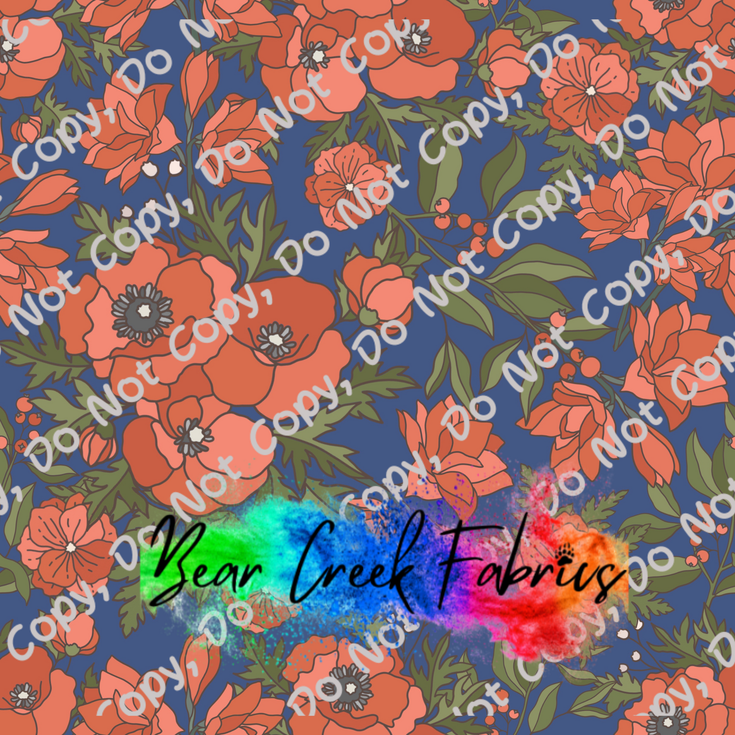 Red Blue Floral