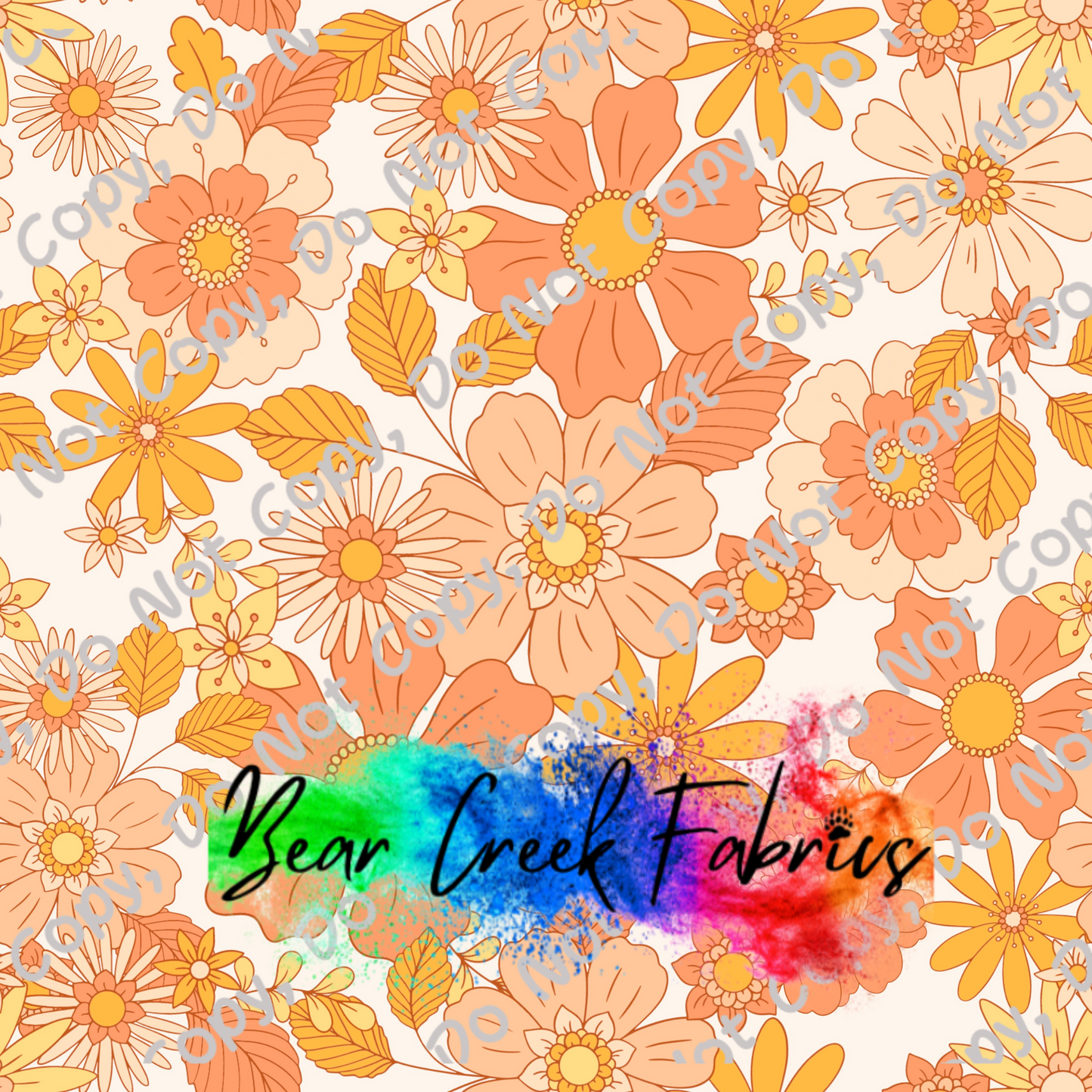 Retro Floral Orange