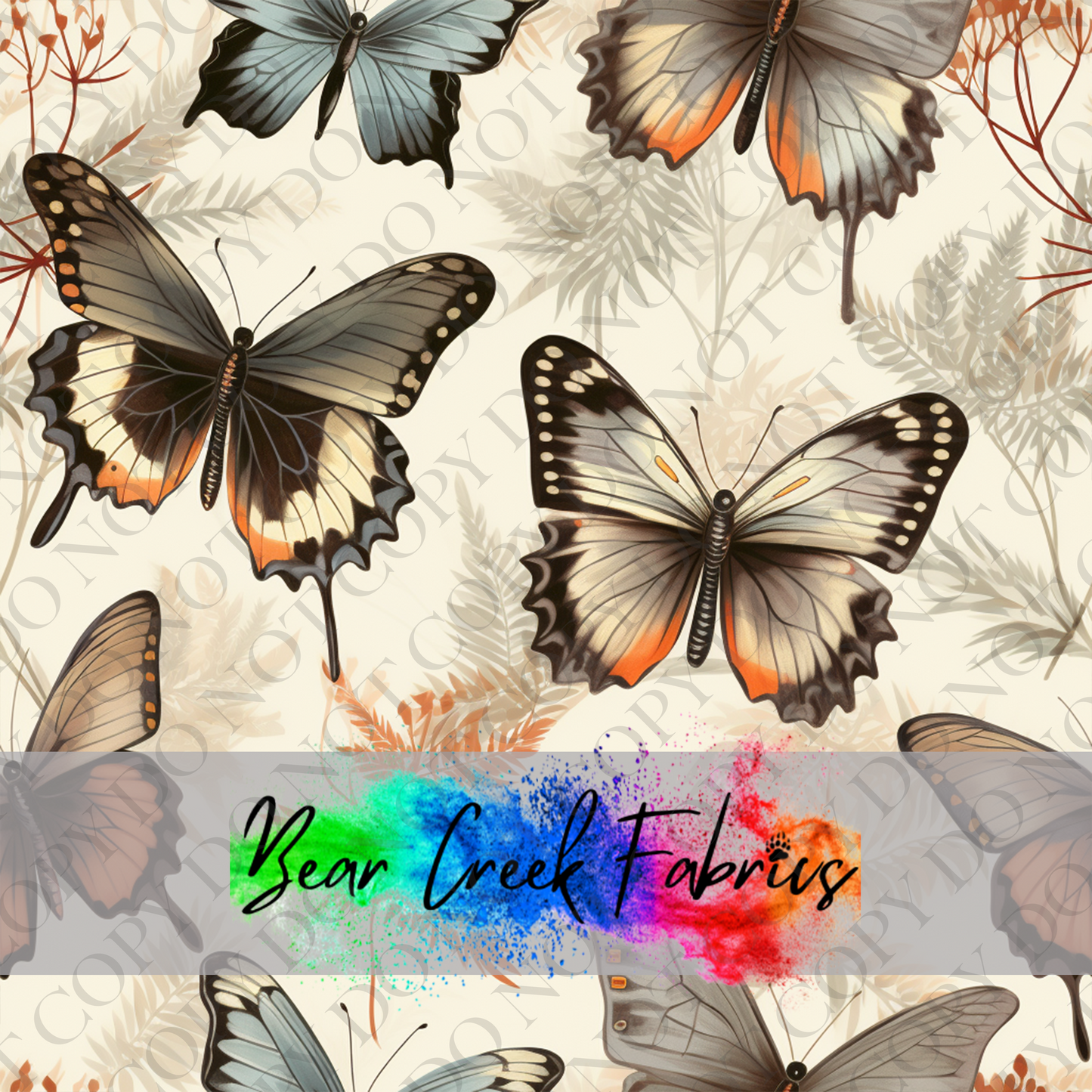 Large Muted Butterflies