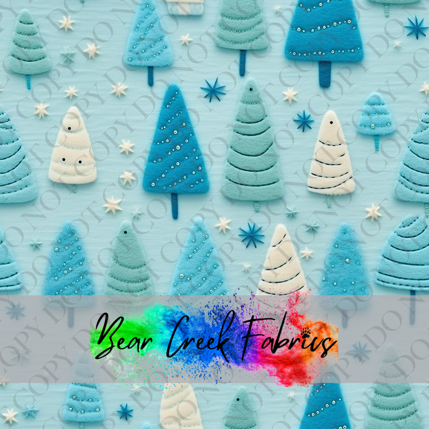 Blue Felt Trees 2