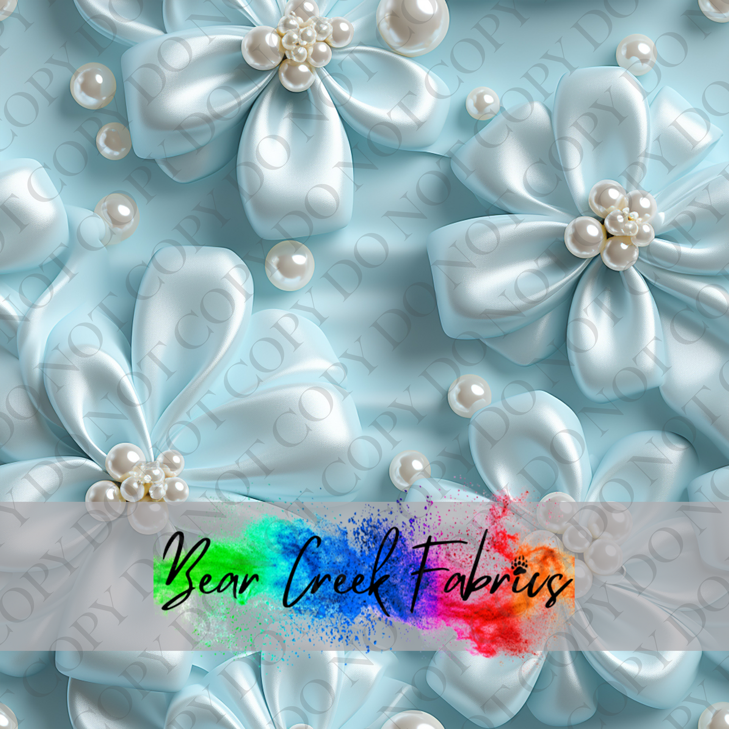 Light Blue Floral Princess Pearls