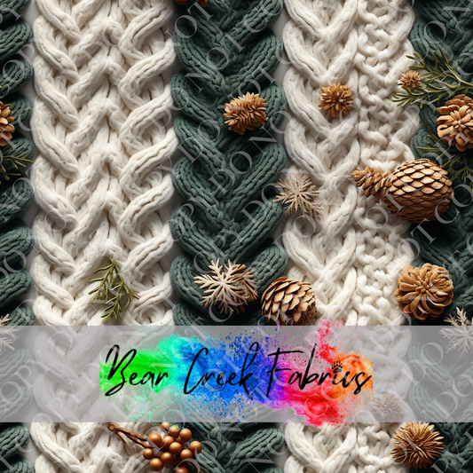 Pinecones on Sweater Knit