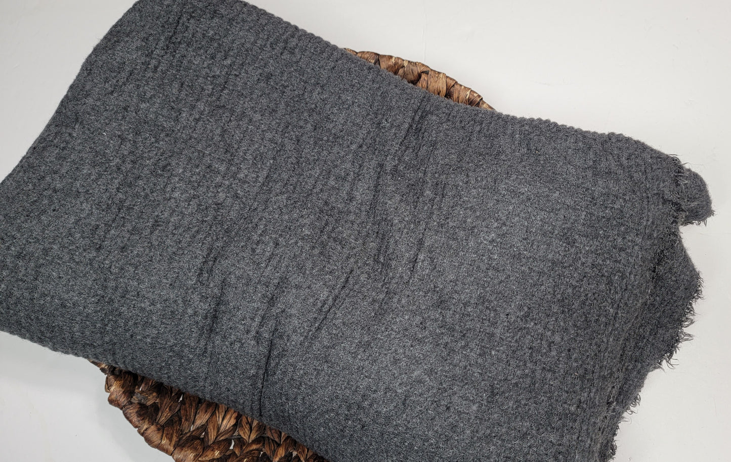 Charcoal Brushed Waffle Knit