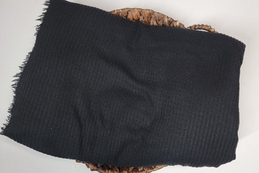 Black Brushed Waffle Knit