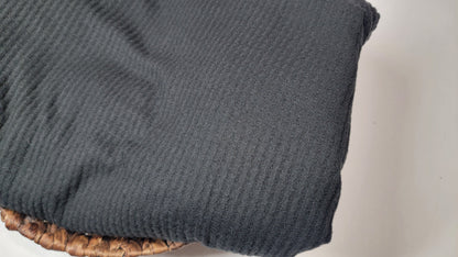 Black Brushed Waffle Knit