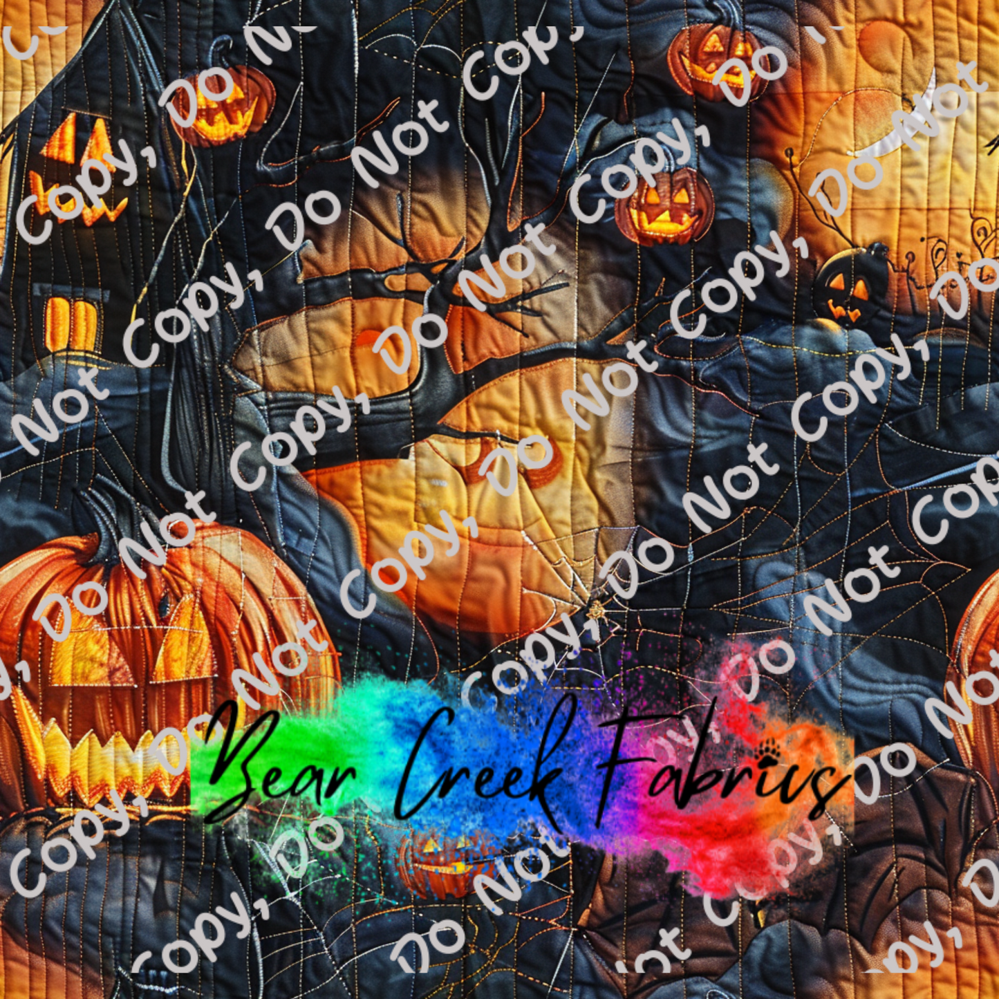 Quilted Halloween Scene