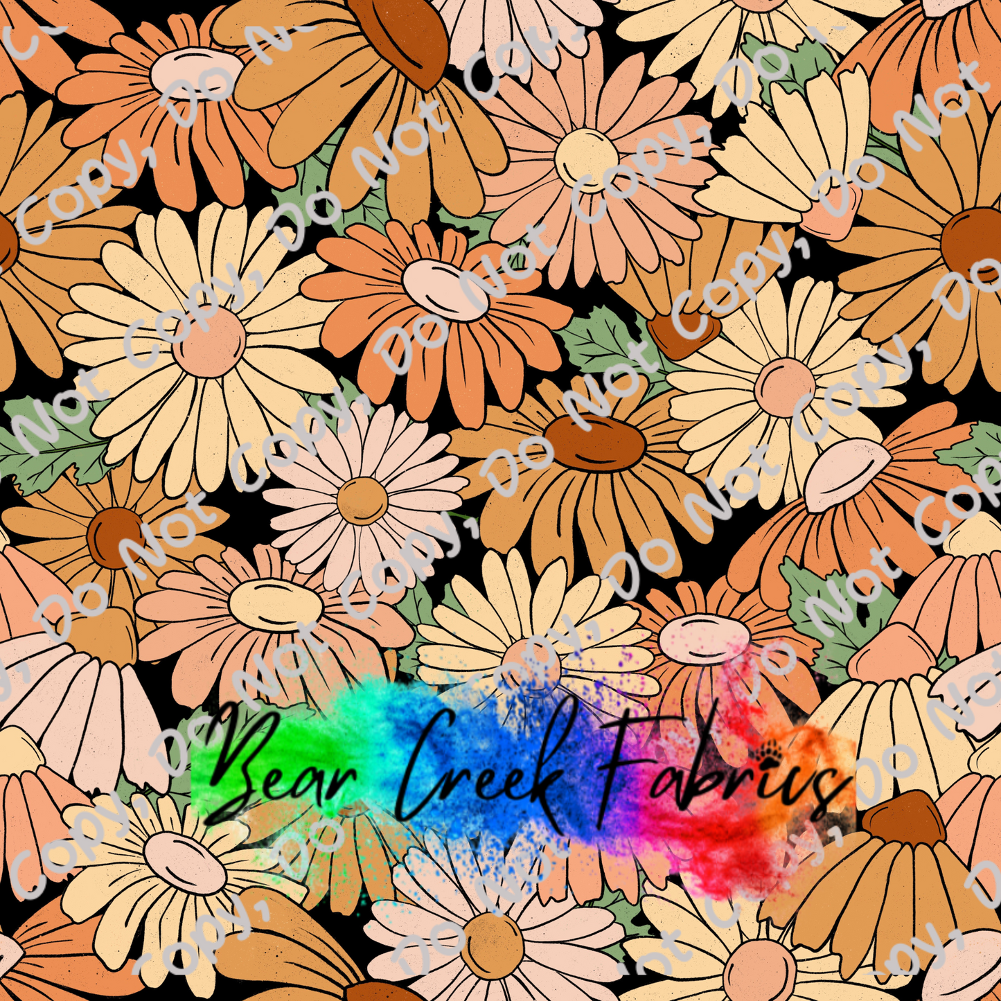Boho Daisy Black