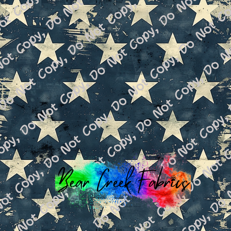 Blue Stars Distressed