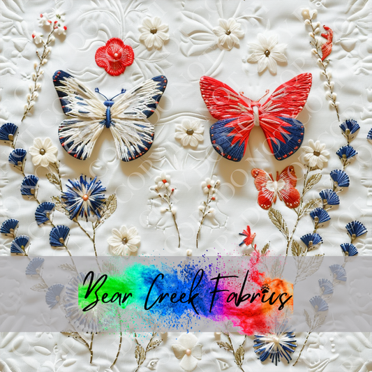 RWB Butterfly Embroidery
