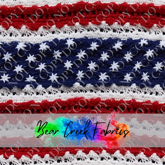 RWB Crocheted Flag