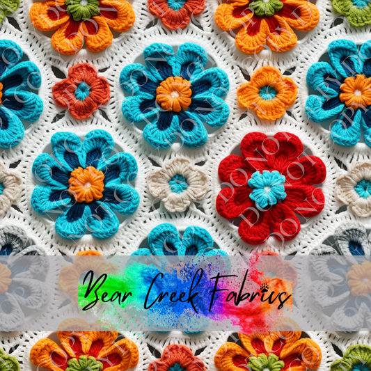 Crocheted Floral Squares 16