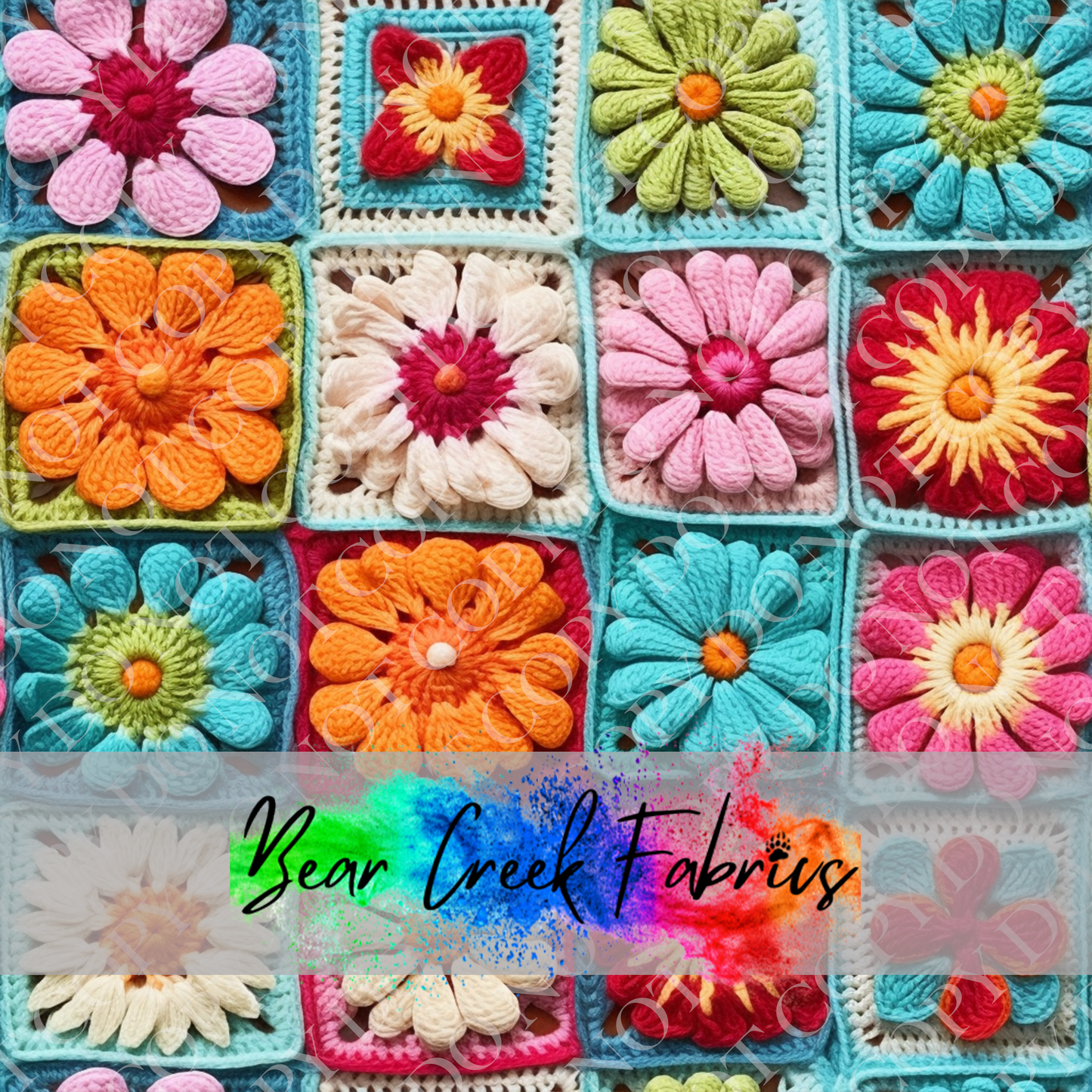 Crocheted Floral Squares 36