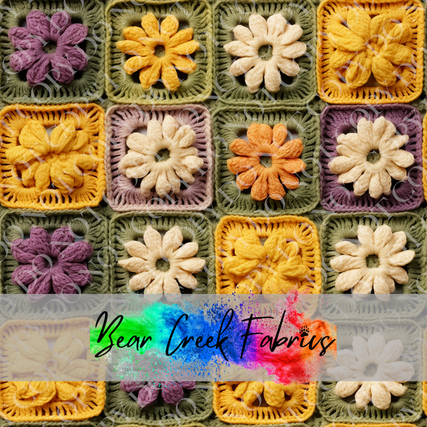 Crocheted Floral Squares 52