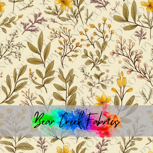 Mustard Cream Floral