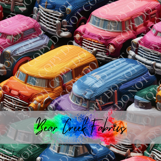 Vintage Cars Embroidery