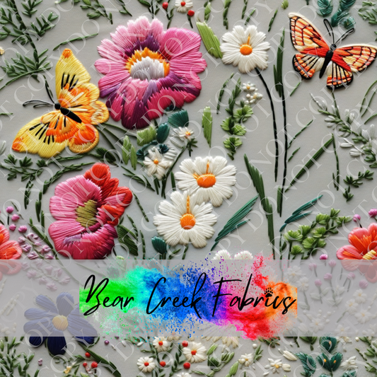 Spring Butterfly Bouquet Embroidery