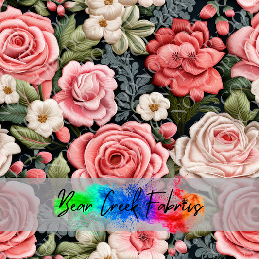 Pink Roses Embroidery