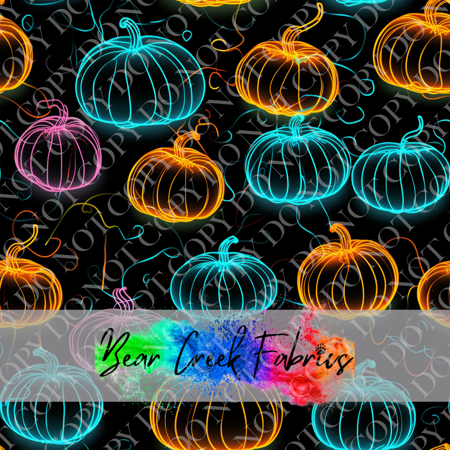 Neon Pumpkins Outline