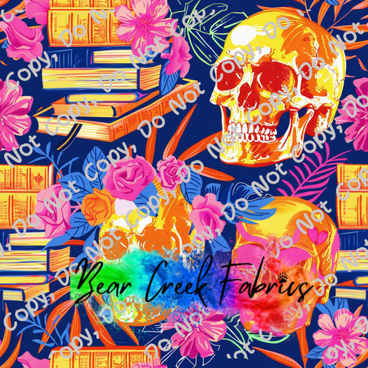 Neon Skulls Floral