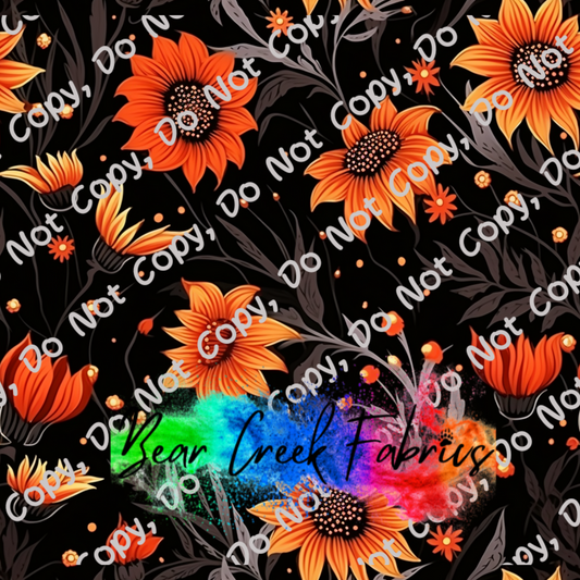 Orange Halloween Floral