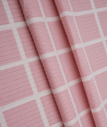 Pink Windowpane Yummy Wide Rib (8x2)