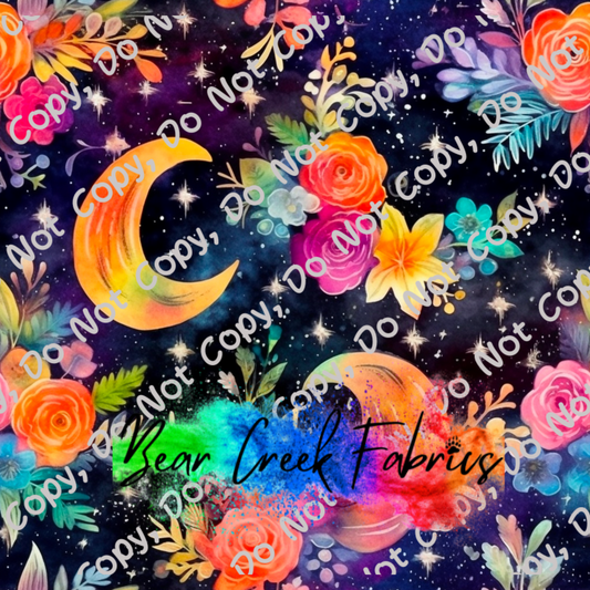 Rainbow Floral Moons