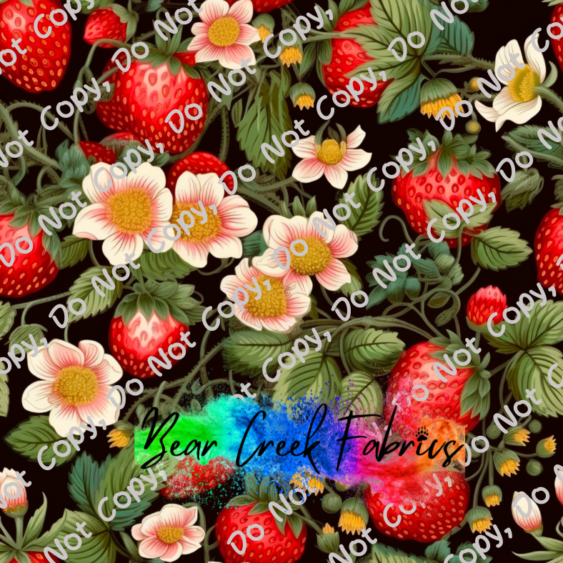 Strawberry Flowers Embroidery