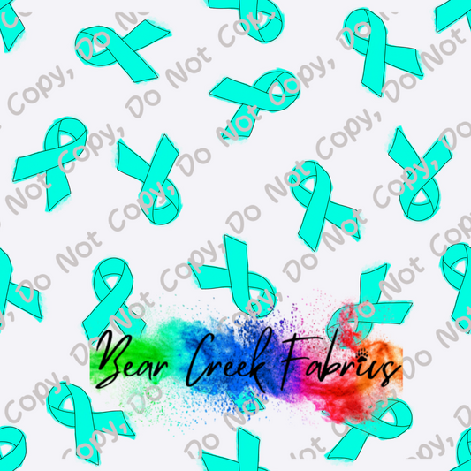 Teal Ribbon White